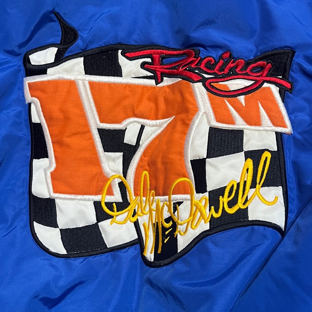 Vintage Dale McDowell #17 Blue windbreaker lined Jacket size Medium. Racing - Picture 2 of 7
